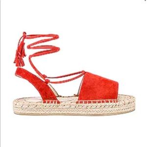 BRAND NEW- RAYE red devon espadrille in red